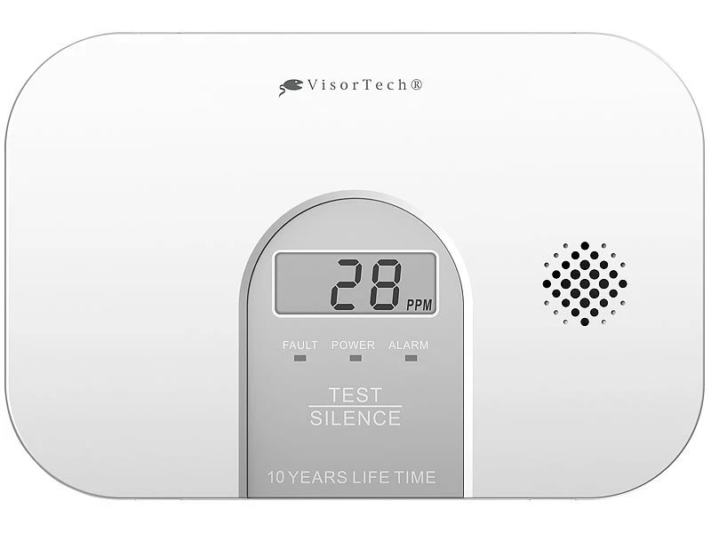 VisorTech Kohlenmonoxid Messgerät:4er-Set Kohlenmonoxid-Melder, 10-Jahres-Sensor, 85 DB, EN 50291 - Image 12