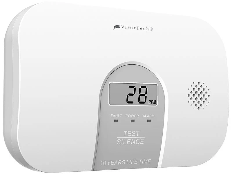 VisorTech Kohlenmonoxid Messgerät:4er-Set Kohlenmonoxid-Melder, 10-Jahres-Sensor, 85 DB, EN 50291 - Image 9