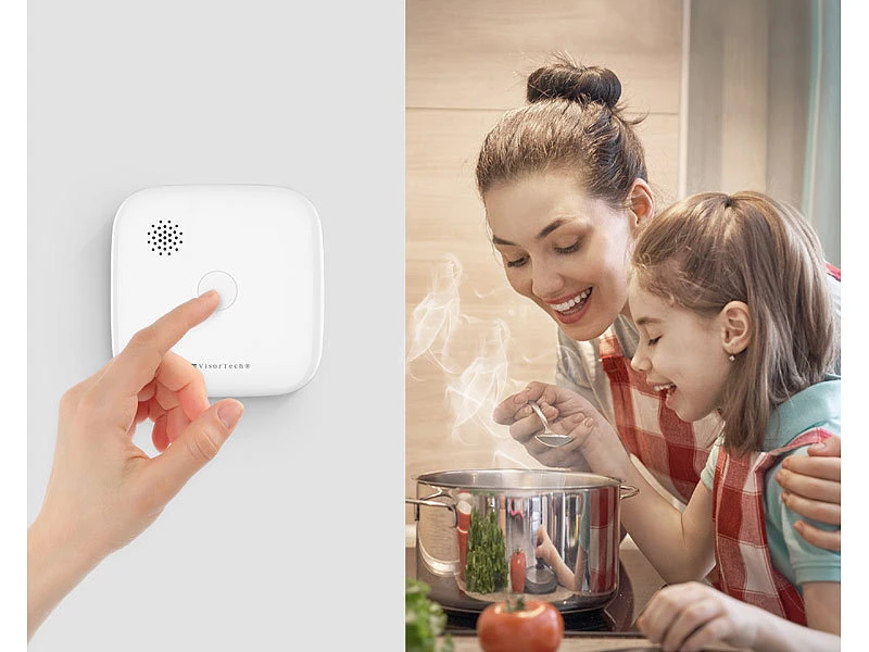 VisorTech Funkfeuermelder:3er-Set Drahtlos Vernetzbare Funk-Rauchwarnmelder, 5-Jahres-Batterie - Image 4