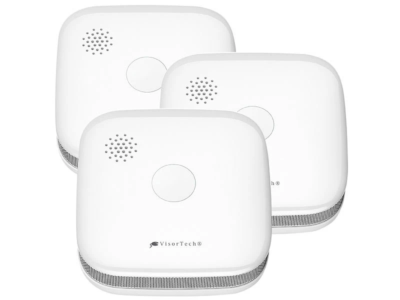 VisorTech Funkfeuermelder:3er-Set Drahtlos Vernetzbare Funk-Rauchwarnmelder, 5-Jahres-Batterie - Image 2