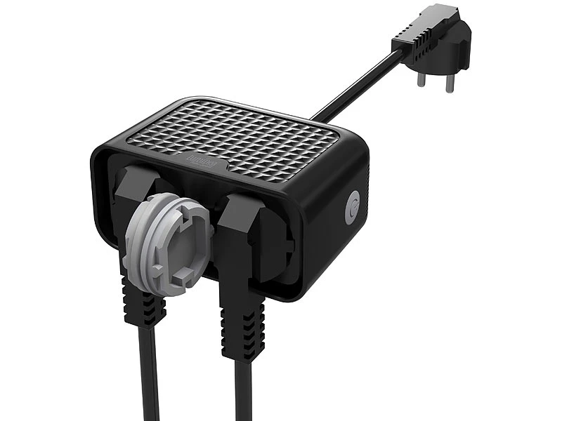 Luminea Home Control Aussensteckdose:Outdoor-WLAN-2-fach-Steckdose Komp. Zu Amazon Alexa & Google Assistant - Image 5