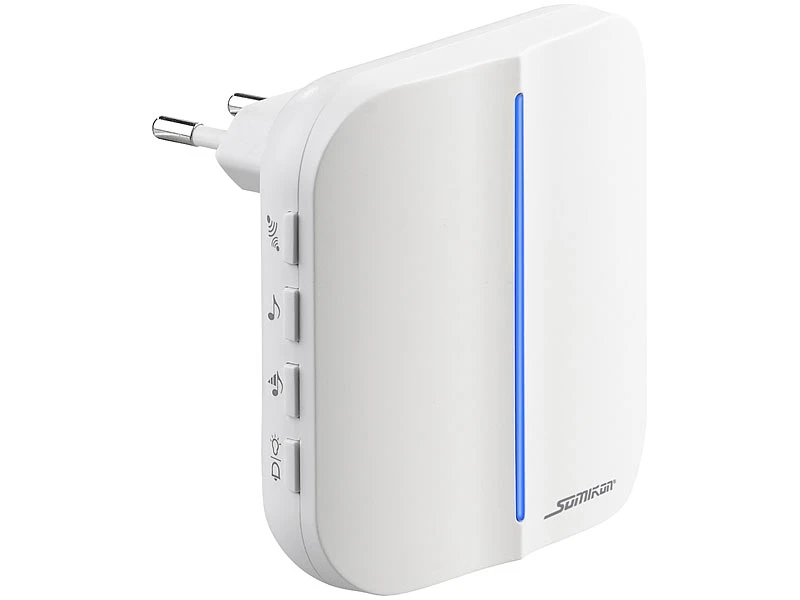Somikon WLAN Türklingel:2 WLAN-Steckdosen-Empfänger, Kinetischer Klingelknopf, App, 100m, 80dB - Image 11