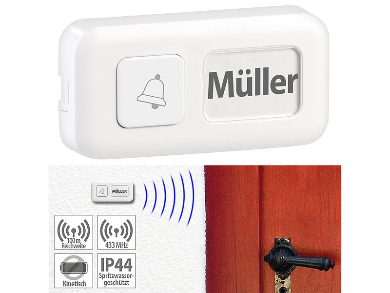Somikon Klingel:WLAN-Steckdosen-Empfänger & Kinetischer Klingelknopf, App, 100m, 80dB - Image 16