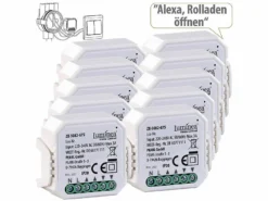Luminea Home Control Rolladensteuerung:10er-Set WLAN-Unterputzmodule Für Smarte Rollladen, App & Sprachbefehl
