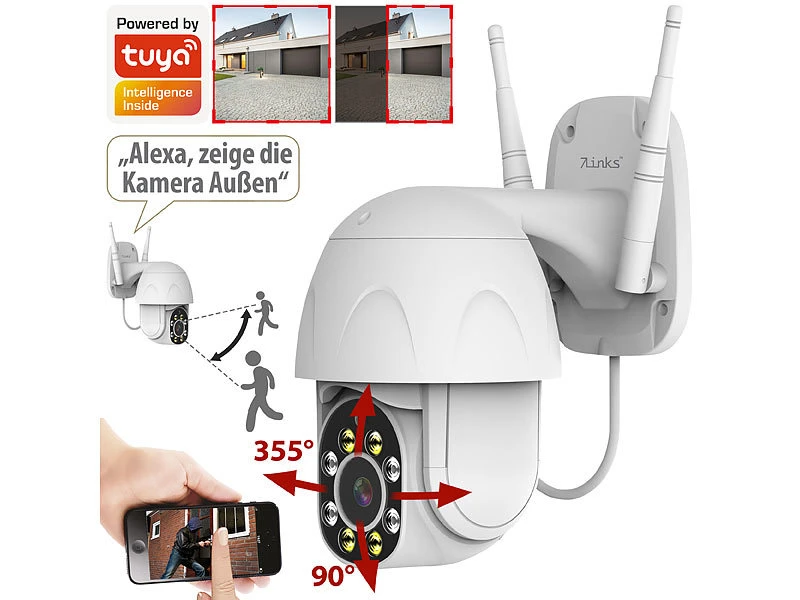 7links WLAN-IP-Kamera Mit Full HD, PT, Nachtsicht, Versandrückläufer - Image 9
