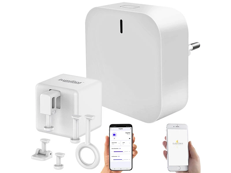 Luminea Home Control Smarter Schalter Aufsatz:Schalt-Aufsatz Für Kippschalter & Taster, Bluetooth Mit WLAN Gateway - Image 3
