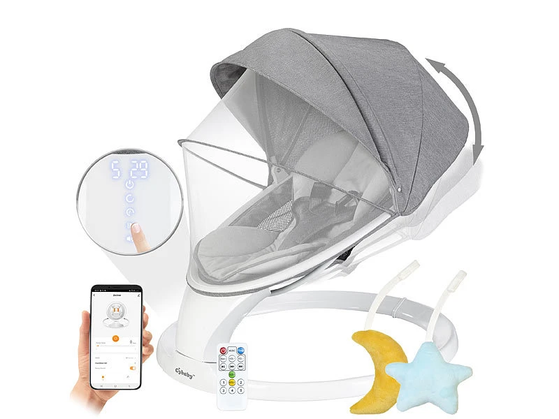 Cybaby Wippe:Smarte Babywippe Aus Aluminium, Bluetooth, WLAN, Touch-Tasten Und App - Image 2