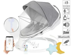Cybaby Wippe:Smarte Babywippe Aus Aluminium, Bluetooth, WLAN, Touch-Tasten Und App