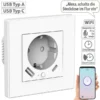 Luminea Home Control Unterputz Steckdose:2in1-WLAN-Unterputzsteckdose Mit USB-C- Und USB-A-Netzteil, 2 A, App