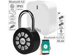 Xcase WLAN Schloss:Metall-Vorhängeschloss Mit WLAN-Gateway, App, Bluetooth, IP65