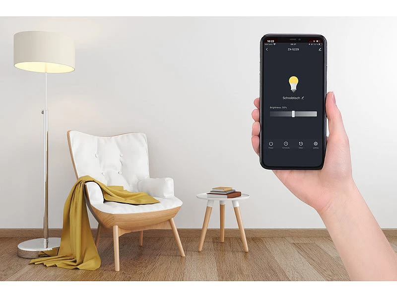 Luminea Home Control Dimmersteckdosen:3er Smarte WLAN-Dimmer-Steckdose Mit Phasenabschnittsdimmer Bis 200 W - Image 4