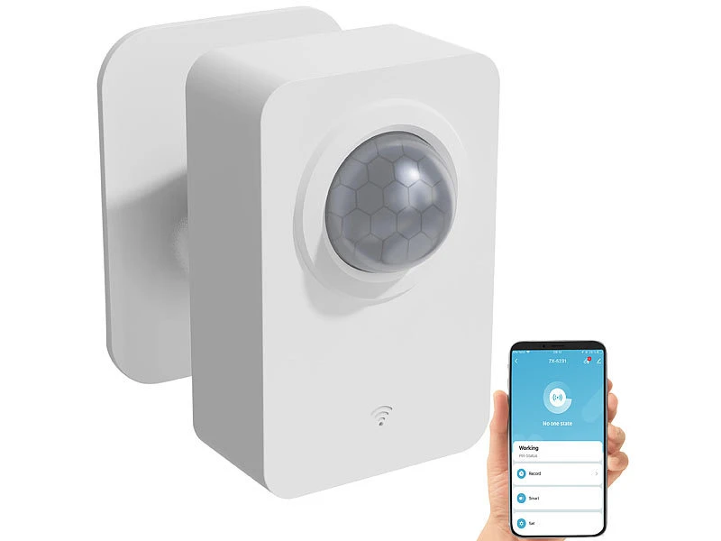 Luminea Home Control Bewegungsmelder Alarm:2er-Set ZigBee-PIR-Bewegungsmelder, 8 M Reichweite, App - Image 2