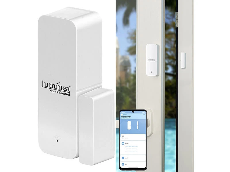 Luminea Home Control ZigBee Türkontakt:ZigBee-Tür- & Fensteralarm, Für Alexa, Google Assistant Und Siri, App - Image 2