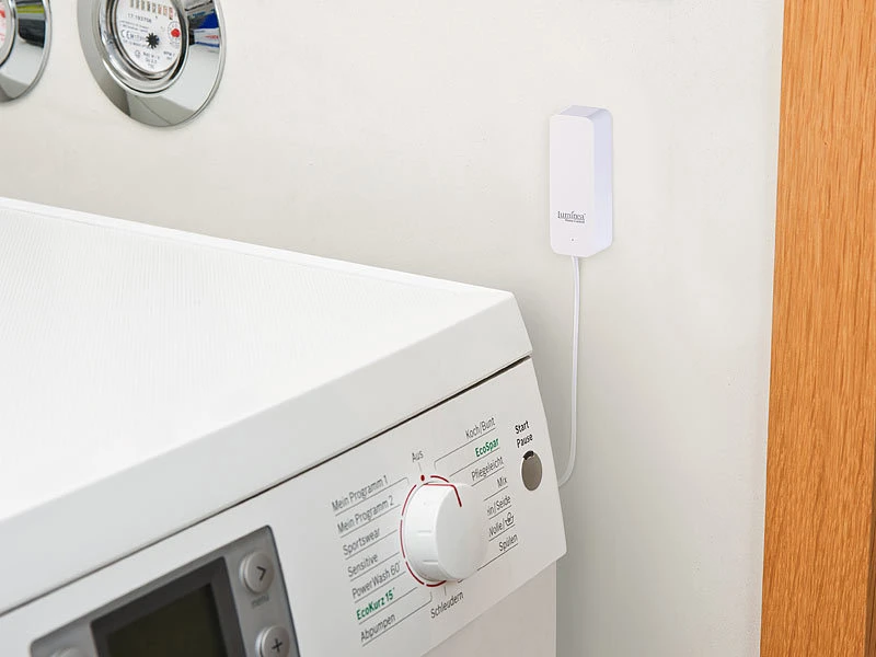 Luminea Home Control ZigBee Wassersensor:2er-Set ZigBee-Wassermelder Mit Externem Sensor, App - Image 3