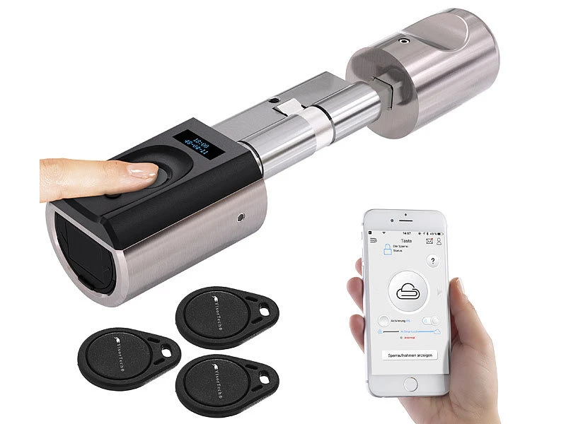 VisorTech Türschloss:Elektronischer Tür-Schließzylinder Mit WLAN-Gateway, Fingerscan, App - Image 16