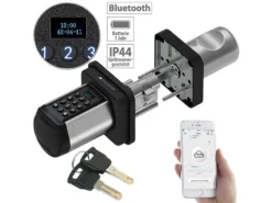 VisorTech Zylinderschloss:Elektronischer Tür-Schließzylinder, Code, 2 Schlüssel, Bluetooth, IP44