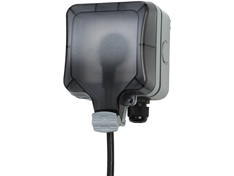 Luminea Home Control Outdoor Steckdose:Outdoor-WLAN-Aufputzsteckdose, Sprachsteuerung, Verbrauchsmesser, App - Image 7