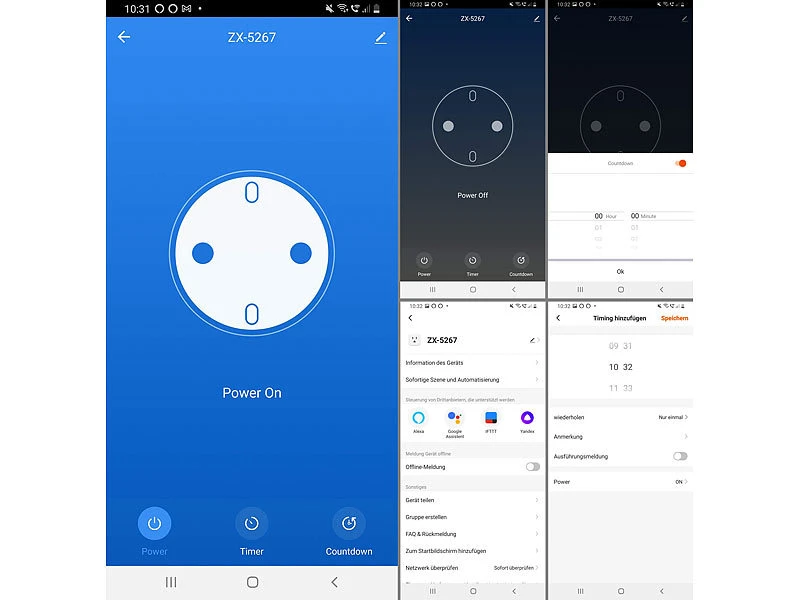 Luminea Home Control Outdoor Steckdose:Outdoor-WLAN-Aufputzsteckdose, Sprachsteuerung, Verbrauchsmesser, App - Image 5
