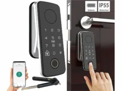 VisorTech Zahlentürschloss:Motorbetriebener ZigBee-Schließzylinder, Code, Fingerprint, App, IP55