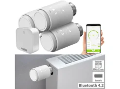 Revolt Heizkörperthermostate:3er-Set Programmierbare Heizkörper-Thermostate Mit WLAN-Gateway & App