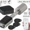 VisorTech Schloss:Elektronischer Tür-Schließzylinder, Transponder, App, IP65, M Gateway