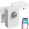 Luminea Home Control Funkbewegungsmelder:ZigBee-PIR-Bewegungsmelder Mit WLAN-Gateway, 8 M Reichweite