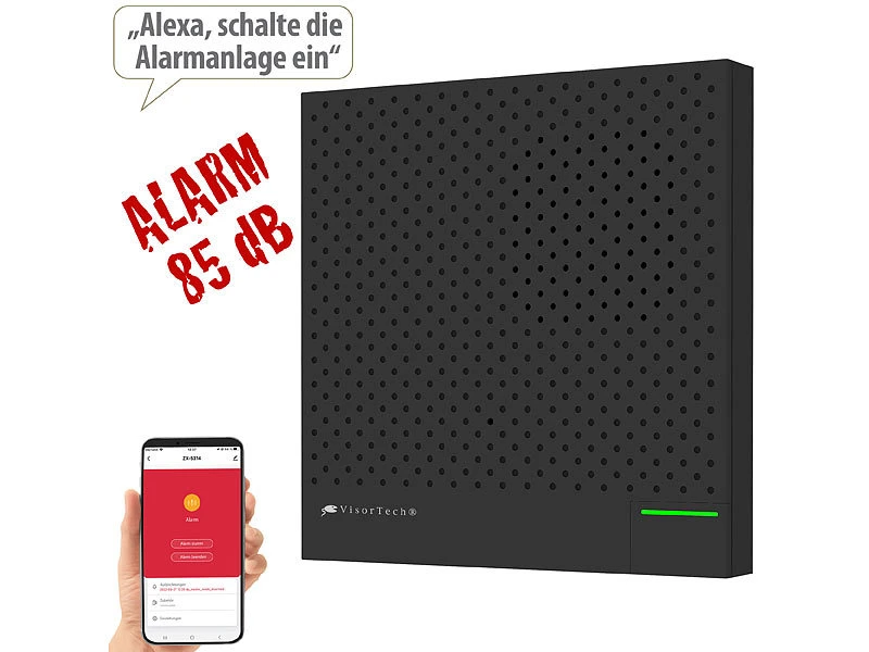 VisorTech Alarmzentrale:WLAN-Alarmanlage Mit Funk-Anbindung, App, Sprachsteuerung - Image 2