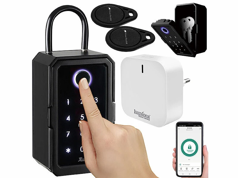Xcase Tresor:Smarter Schlüssel-Safe & WLAN-Gateway, PIN Per Touch-Keys, Fingerprint - Image 2