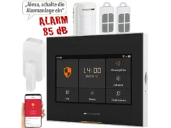 VisorTech Alarm:5-tlg. Funk-Alarmanlage: 2 Sensoren, 2 Fernbedienungen, GSM, WLAN, App