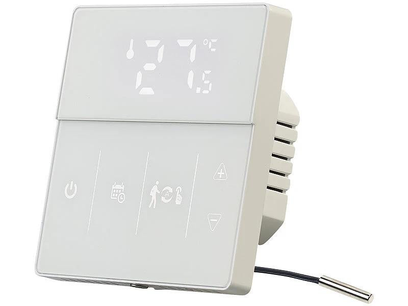 Revolt Alexa-Thermostat Heizung:4er-Set WLAN-Fußbodenheizung-Thermostate Mit App, Weiß - Image 11