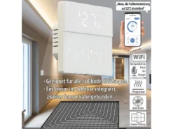 Revolt Thermostat WiFi:WLAN-Fußbodenheizung-Thermostat Mit App Und Sprachsteuerung, Weiß
