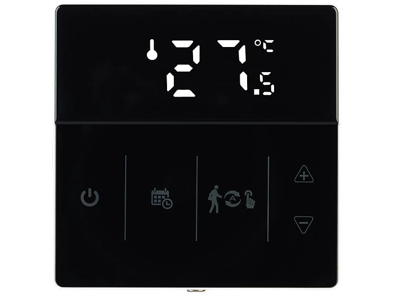 Revolt Alexa Thermostat:2er-Set WLAN-Fußbodenheizung-Thermostate Mit App, Schwarz - Image 9