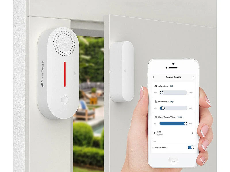 VisorTech Alarmanlage Türkontakt:2er-Set WLAN-Tür- & Fensteralarme Mit Sirene, App Und Sprachsteuerung - Image 4