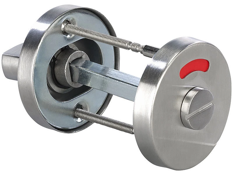 AGT Edelstahl-Türbeschlag:Edelstahl-Rosetten-Set Für Bad & WC, Drehknopf, Besetzt-Anzeige, Rund - Image 2