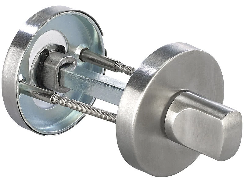 AGT Edelstahl-Türbeschlag:Edelstahl-Rosetten-Set Für Bad & WC, Drehknopf, Besetzt-Anzeige, Rund - Image 5