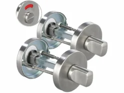 AGT Türbeschläge WC:Edelstahl-Rosetten-Set Für Bad & WC, Drehknopf, Rund, 2er-Set