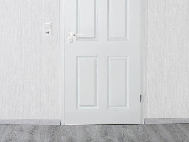 AGT Türbeschläge Badezimmer:2er-Set Edelstahl-Türbeschlag Bad & WC, 2 Klinken & Rosetten, Eckig - Image 4