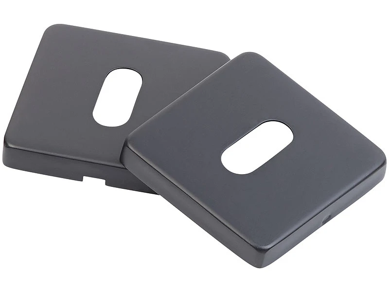 AGT Türklinke Edelstahl:2er-Set Edelstahl-Türbeschlag Mit 2 Klinken & Rosetten, Eckig, Schwarz - Image 7