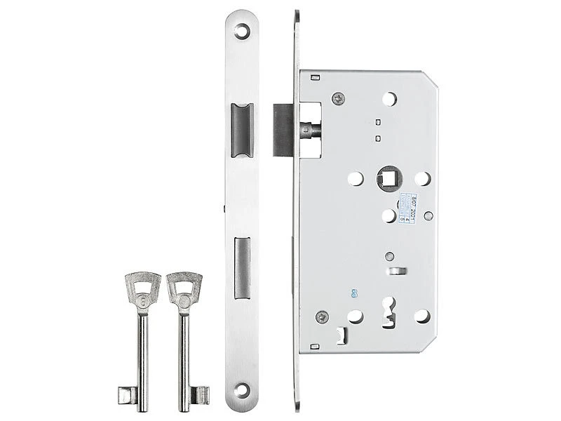 AGT Türschloss Bad:3er-Set Buntbart-Einsteckschlösser Für Zimmertüren, Falle, DIN Links - Image 8