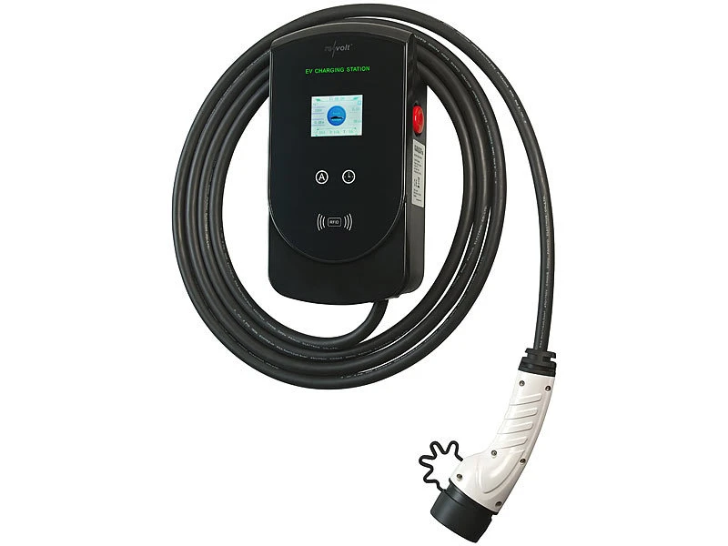 Revolt E-Auto-Wallbox:WLAN-Wallbox Für E-Autos, Typ 2, Bis 11 KW, 3-phasig, 5 M Ladekabel - Image 4