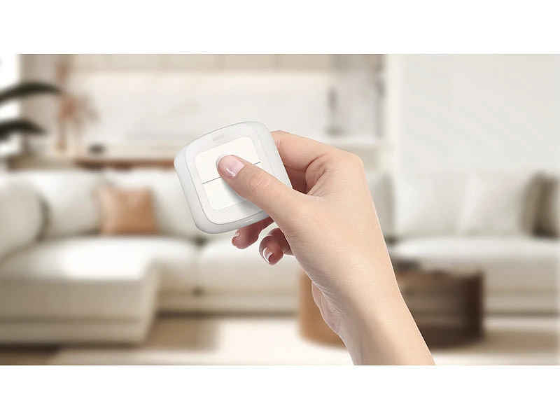 Luminea Home Control Funk Lichtschalter:2er-Set Smarte WLAN-Fernbedienung Mit 2 Tasten, Licht & Szenen Steuern - Image 7