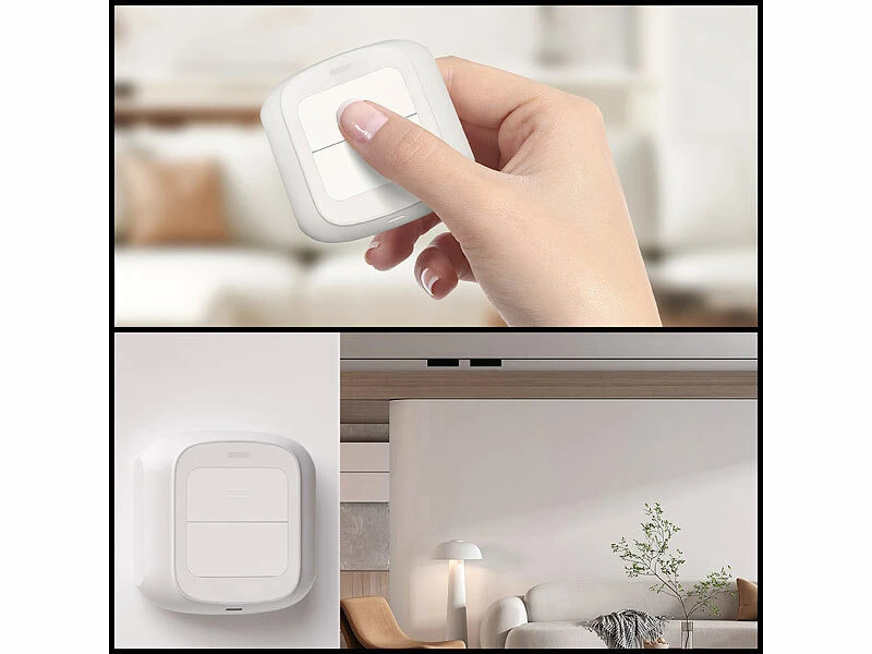 Luminea Home Control Funkfernbedienung:Smarte Mobile WLAN-Fernbedienung Mit 2 Tasten, Licht & Szenen Steuern - Image 3