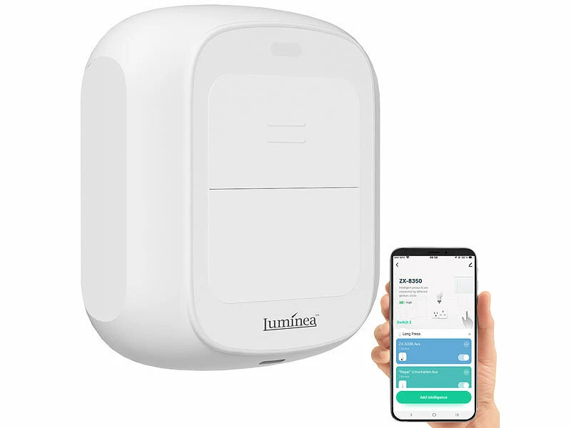 Luminea Home Control Funk Lichtschalter:2er-Set Smarte WLAN-Fernbedienung Mit 2 Tasten, Licht & Szenen Steuern - Image 12
